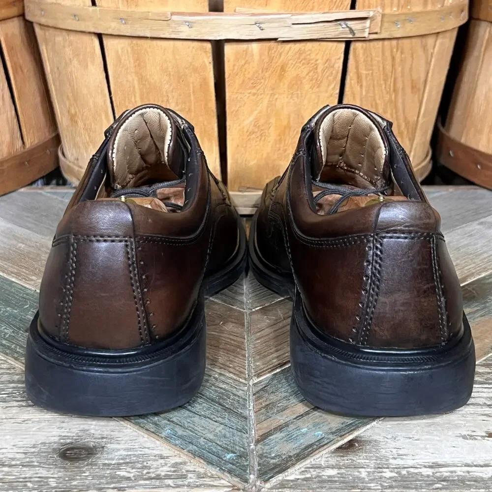 Clarks Unstructured Un Kenneth Brown Leather Comfort Lace-Up Oxfords Men Size 11